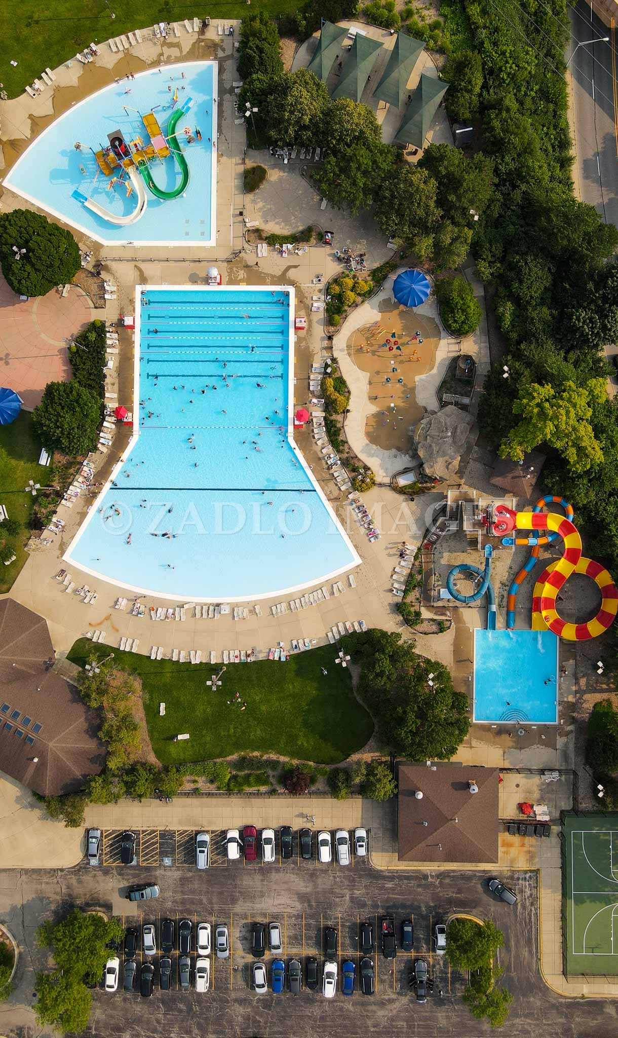 A waterpark with 3 pools (portrait)